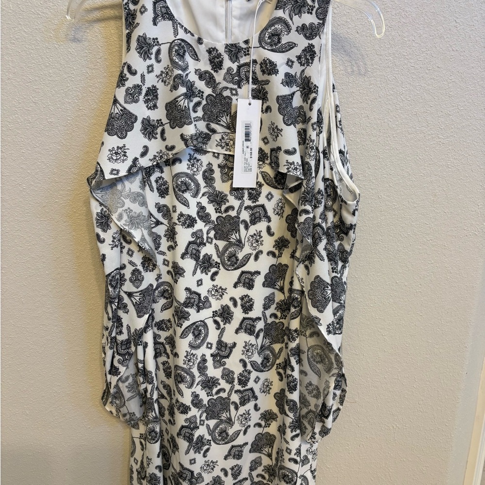 Kobi Halperin Black and White Long Sleeve Dress